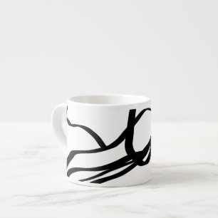 Bouquet Blanc: Abstrakt White & Black Espressomugg