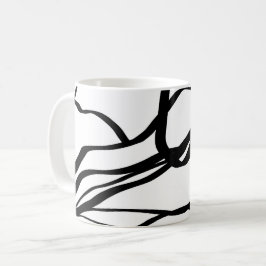 Bouquet Blanc: Abstrakt White & Black Kaffemugg