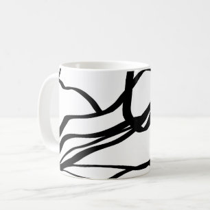Bouquet Blanc: Abstrakt White & Black Kaffemugg