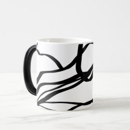 Bouquet Blanc: Abstrakt White & Black Magisk Mugg