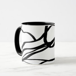 Bouquet Blanc: Abstrakt White & Black Mugg