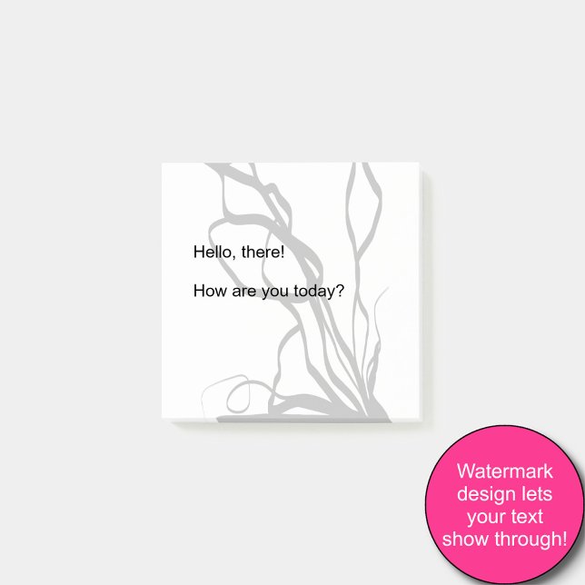 Bouquet Blanc: Abstrakt White & Black Post-it Block (Skapare uppladdad)