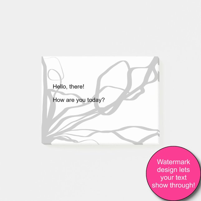 Bouquet Blanc: Abstrakt White & Black Post-it Block (Skapare uppladdad)