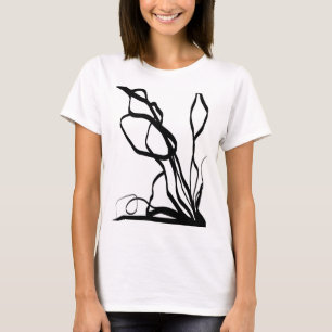 Bouquet Blanc: Abstrakt White & Black T Shirt