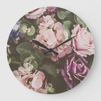 Bouquet-blomma, vintage-filter, vacker bakgrupp stor klocka