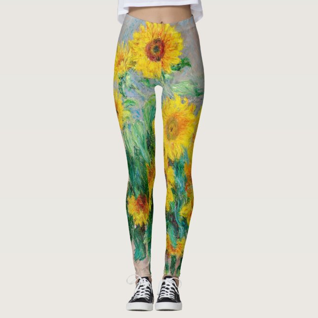 Bouquet-blomman Claude Monet Leggings (Framsida)