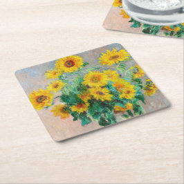 Bouquet-blomman Claude Monet Underlägg Papper Kvadrat
