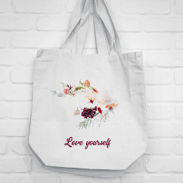 Bouquet-blomman Tote Bag i färg Tygkasse