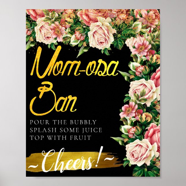 Bouquet Blommor Elegant Mimosa Barskylt Poster (Framsidan)