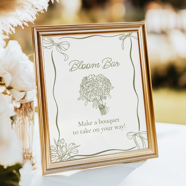 Bouquet Bloom Bar Bridal Shower Sign Poster (Skapare uppladdad)