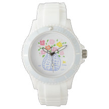 Bouquet Blue and White Watch