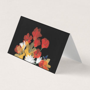 Bouquet de Fluers et Noir Notecard Kort
