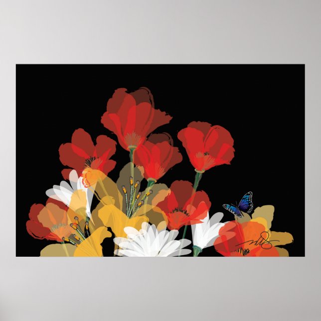 Bouquet de Fluers et Noir Poster (Framsidan)