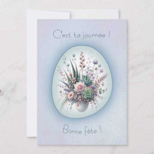 Bouquet de rêve, carte de voeux simple style Boho Kort (Framsida)