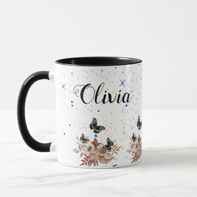 Bouquet floral blooming garden mugg (Vänster)