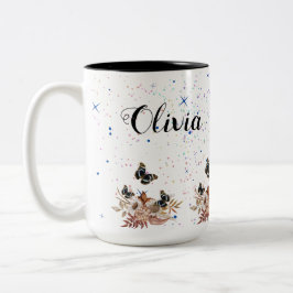 Bouquet floral blooming garden Två-Tonad mugg