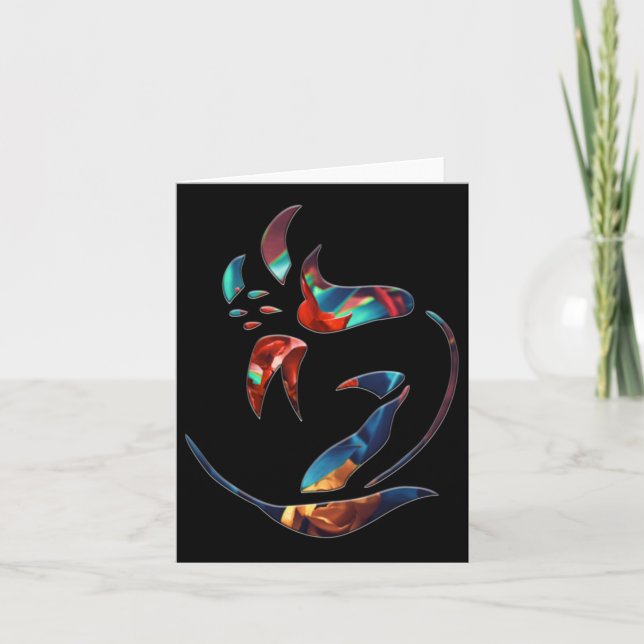 Bouquet Flowers Fem Sticker Kort (Framsida)