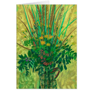 Bouquet från Finska viken, modern blommigt konst Hälsningskort