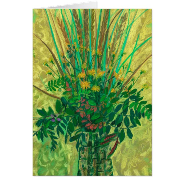 Bouquet från Finska viken, modern blommigt konst Hälsningskort (Framsidan)