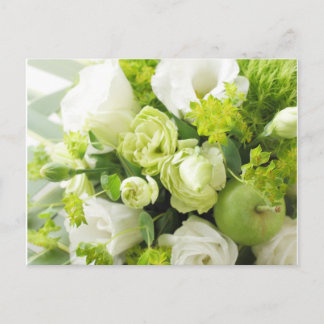 Bouquet from different white seasonal flower vykort