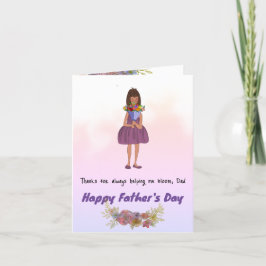 Bouquet Girl Far's Day Card Tack Kort