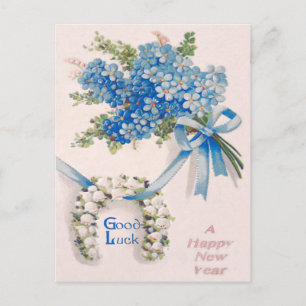 Bouquet glömde-Me-Nots Lily i dalen Vykort