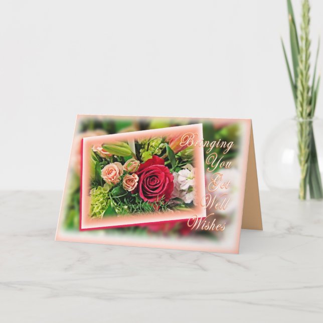 Bouquet Hämta bra Önskemål anpassar Kort (Framsida)