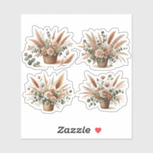 Bouquet i en boho-stilad korg