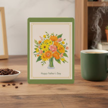 Bouquet-kort för Blommigten lycklig Fars dag