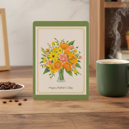 Bouquet-kort för Blommigten lycklig Fars dag Julkort