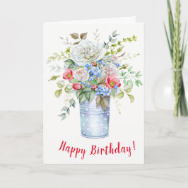 Bouquet-kort för födelsedagshälsning i Ro Kort