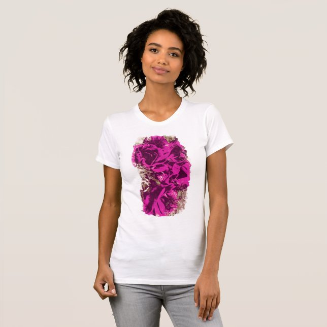 Bouquet Lila Ro Watercolor T Shirt (Hel framsida)