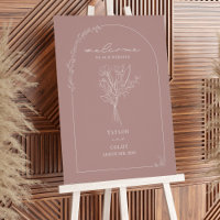 Bouquet Line Art Muted Rosa