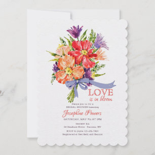 Bouquet med blå bander inbjudan