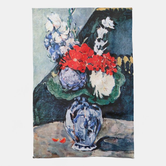 Bouquet med Little Delft, Paul Cezanne Kökshandduk (Vertikal)