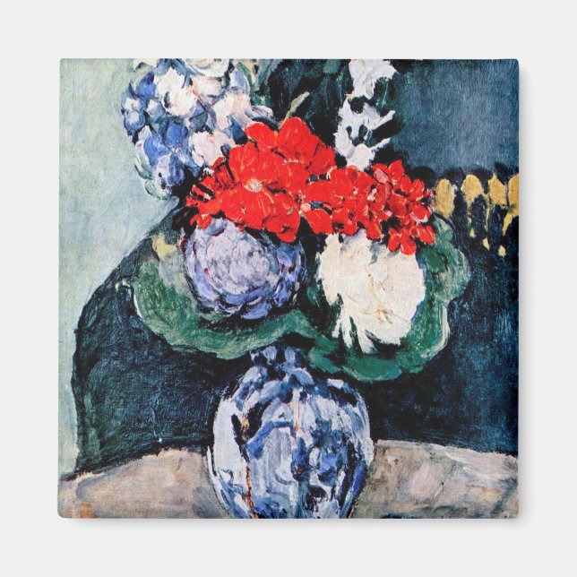 Bouquet med Little Delft, Paul Cezanne Magnet (Framsidan)