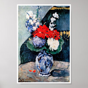 Bouquet med Little Delft, Paul Cezanne Poster