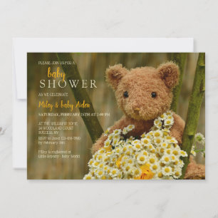 Bouquet-Nalle Babykläder Inbjudningar