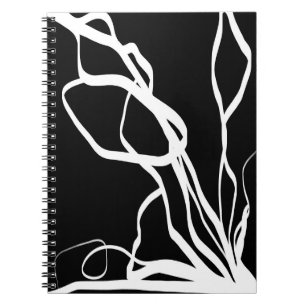 Bouquet Noir: Abstrakt Black & White Anteckningsbok