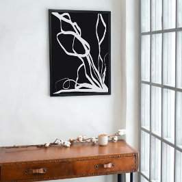 Bouquet Noir: Abstrakt Black & White Canvastryck
