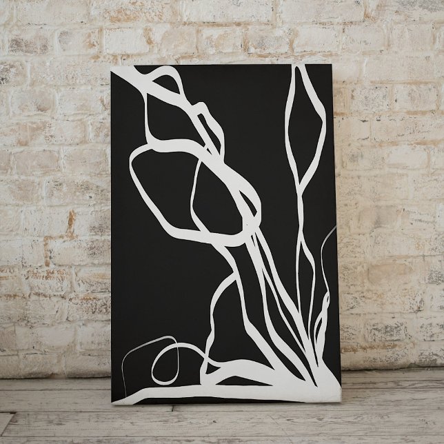 Bouquet Noir: Abstrakt Black & White Canvastryck (Skapare uppladdad)