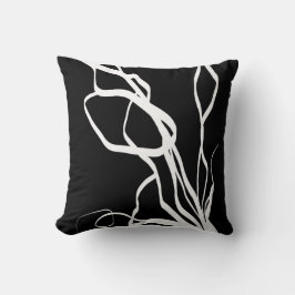 Bouquet Noir: Abstrakt Black & White Kudde
