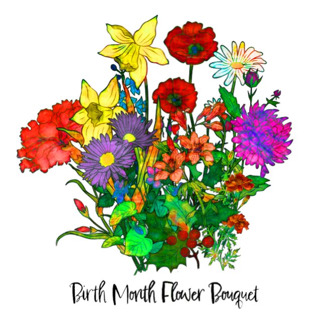 Bouquet of Birth Month Flowers Kaffemugg (Skapare uppladdad)