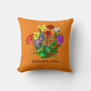 Bouquet of Birth Month Flowers Kudde