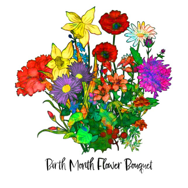 Bouquet of Birth Month Flowers T Shirt (Skapare uppladdad)