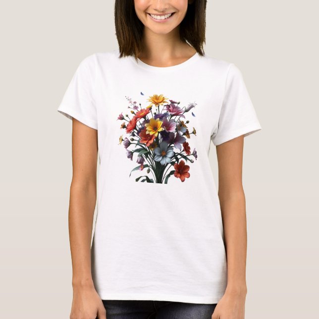 bouquet of colorful flowers t shirt (Framsida)