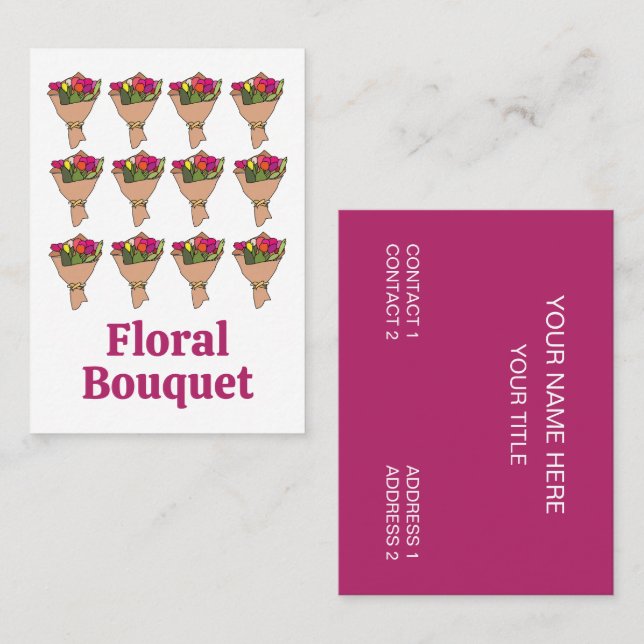 Bouquet Of Flowers Florist Visitkort (Fram/baksida)