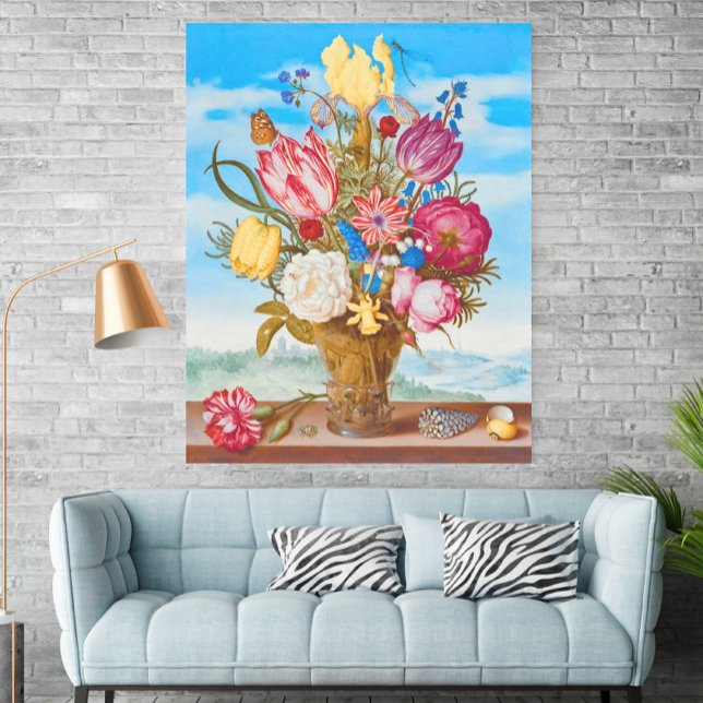 Bouquet of Flowers on a Ledge (1619) by Bosschaert Poster (Skapare uppladdad)