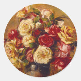 Bouquet of ro, Auguste Renoir Runt Klistermärke