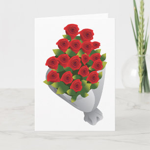 Bouquet of Röd ros Kort
